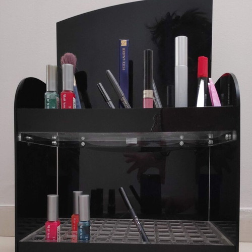 Plexiglass tabletop stand two-tier with 144 organizing slots like new