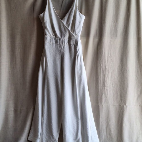 BSB White Medium Summer Jumpsuit Culotte with Cut-out Back