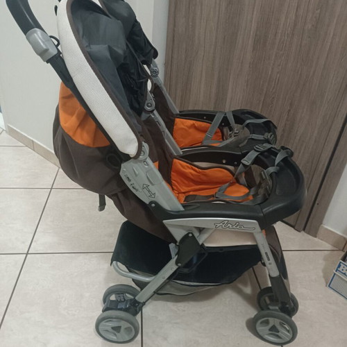 Peg Perego Aria twin stroller used, orange color