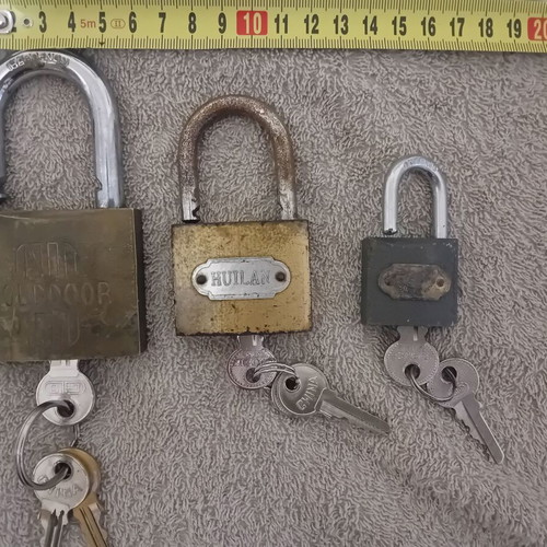 Padlocks used, pack of 3, functional