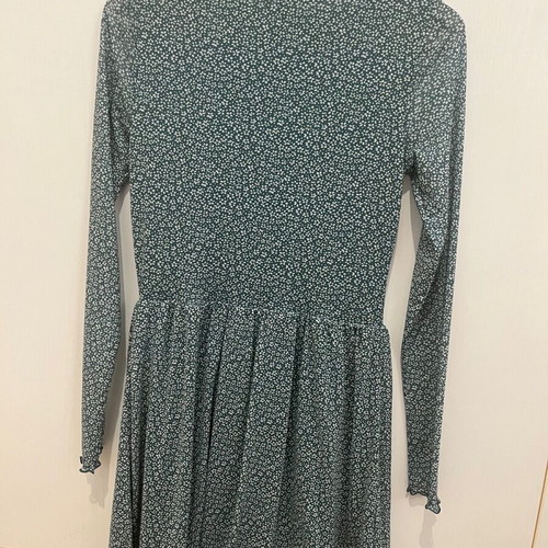 H&M Dress new S 36 mini long-sleeve floral green