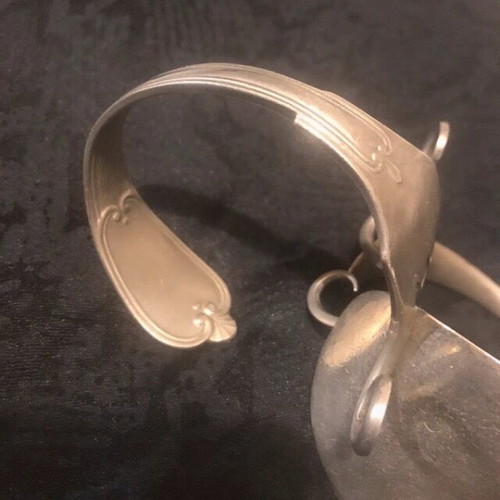 Bracelets from spoon-fork used, pack of 2, decorative vintage silver color