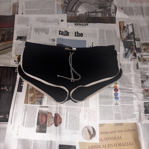 Y3 men's swimwear Adidas used, black and white, size L