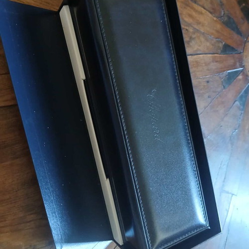 Chopard watch box like new, dark blue leather