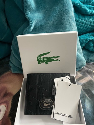 Πορτοφόλι Lacoste καινούργιο, μαύρο με ετικέτες