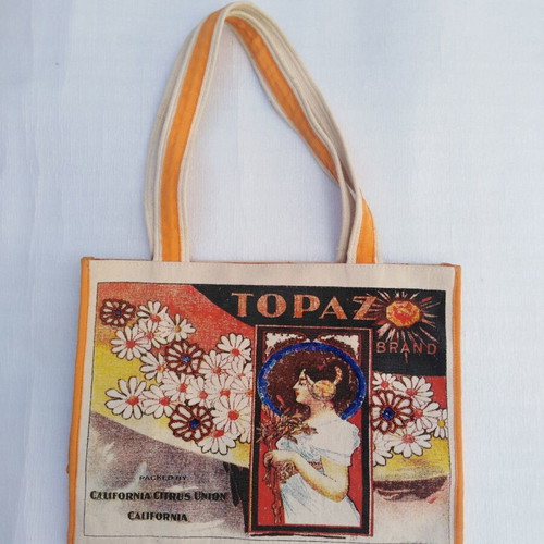 Doca fabric handbag like new with beads and sequins