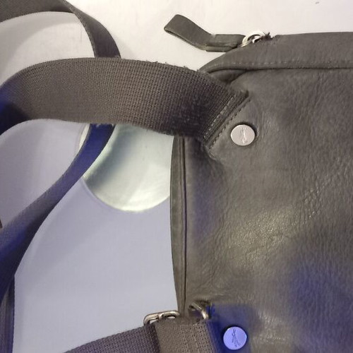 Longchamp Crossbody Messenger Bag, genuine leather, grey