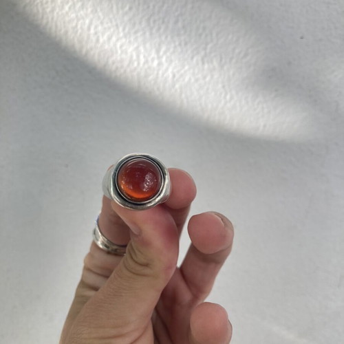 Vintage Atelier handmade 925 silver ring with natural carnelian