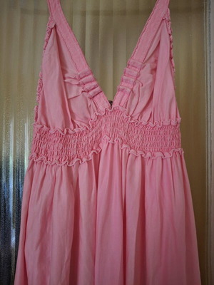 Devotion silk maxi dress small like new, pink, 60% silk 40% cotton