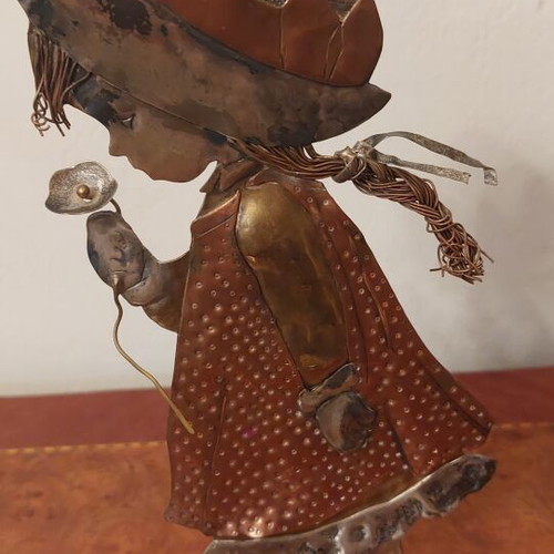 Metal sculpture "Niki" by Niki Art inspired by Sarah Kay, 28 cm
