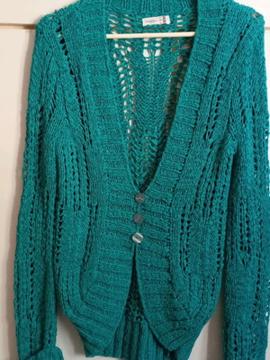Women's spring cardigan like new, turquoise, size M
