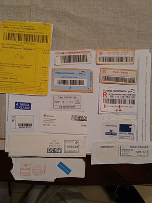 ELTA and foreign postal labels used