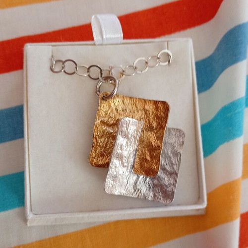 Bijou necklace gold and silver color, new