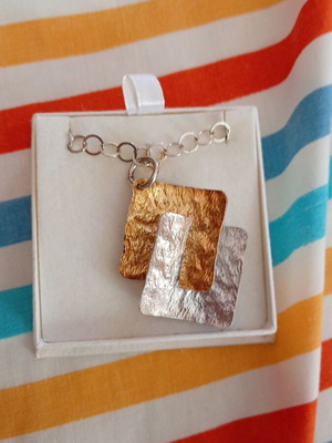 Bijou necklace gold and silver color, new