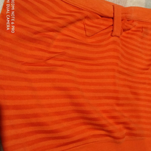 Top strapless size S orange with horizontal stripes like new