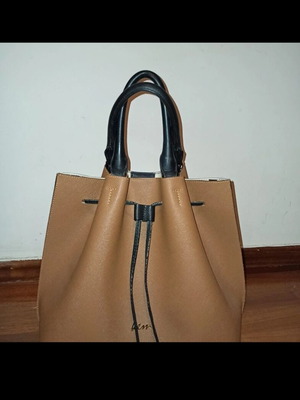 KEM woman shoulder bag like new, beige and brown