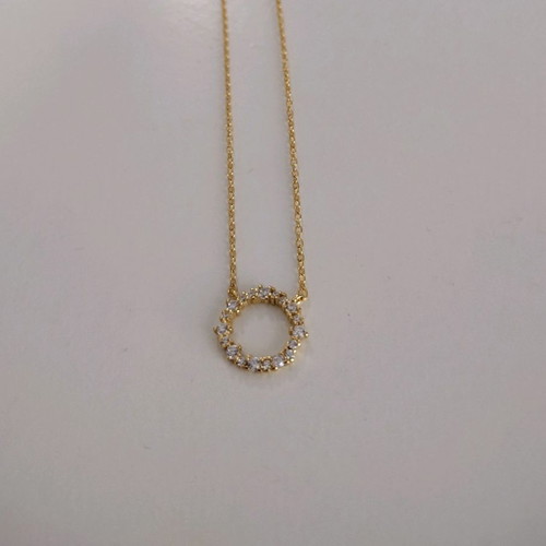 Gold 925 silver necklace new with zirconia, 45cm