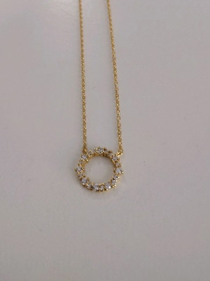 Gold 925 silver necklace new with zirconia, 45cm