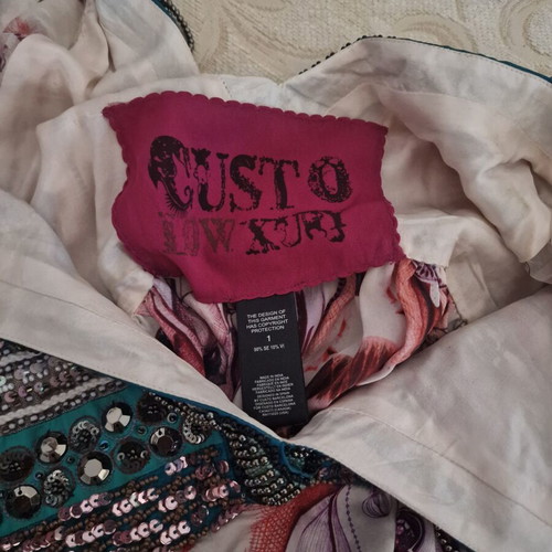 Custo Barcelona Luxury silk tunic dress with sequins and beads, size 1, new