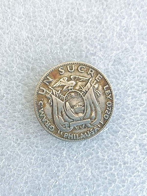 Silver Coin Ecuador 1 Sucre 1928 used