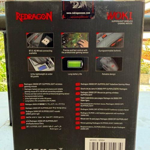 Redragon Woki M994 Wireless Gaming Mouse 26000 DPI new