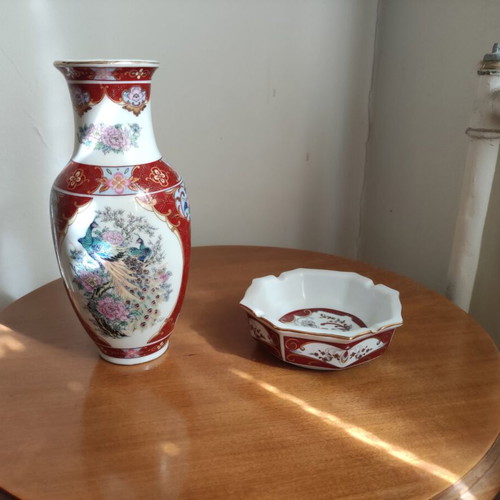 Vase and ashtray like new, Limoges Japanese porcelain