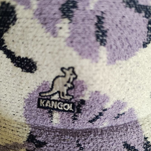 Kangol women's bucket hat, purple and white, size XL