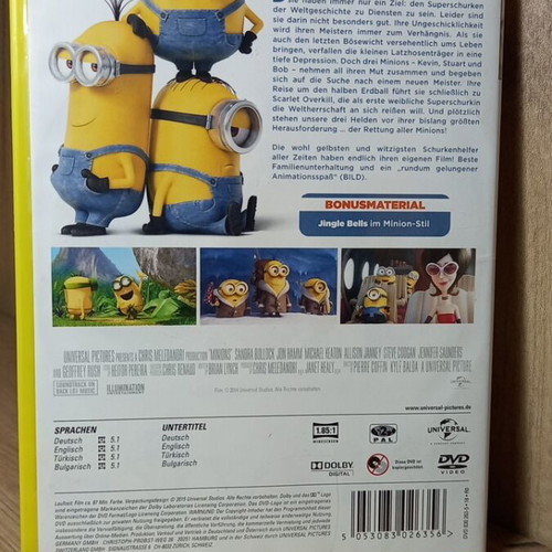 Minions DVD with English subtitles, like new