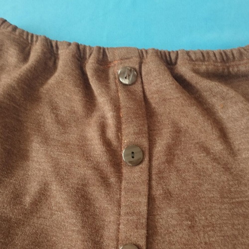 Retro brown knitwear set with batwing sleeve blouse and midi skirt like new