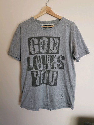 Religion T-shirt like new, unisex, size L, black and grey
