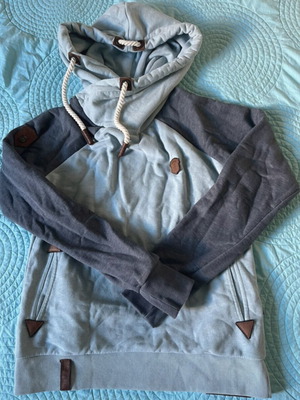 Naketano hoodie used, gray and turquoise, size L