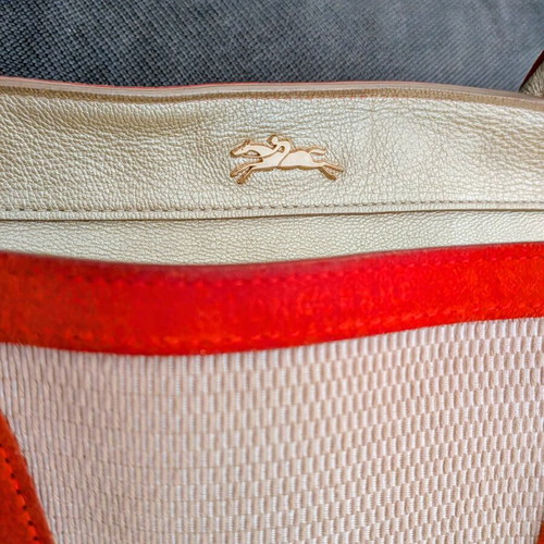 Longchamp Penelope tote bag used, orange and gold