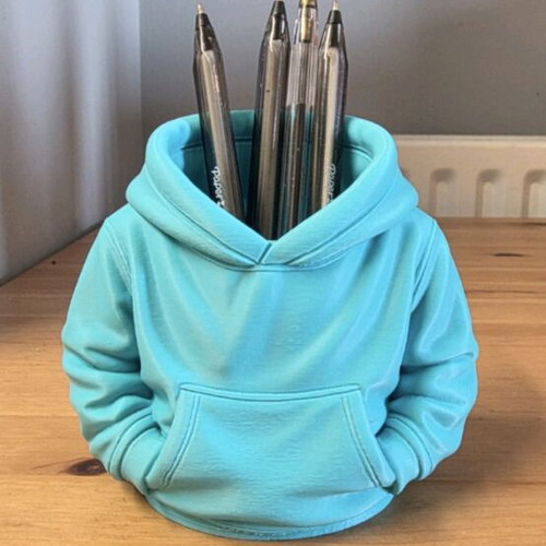 Hoodie pencil holder made to order, blue