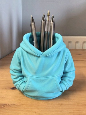 Hoodie pencil holder made to order, blue