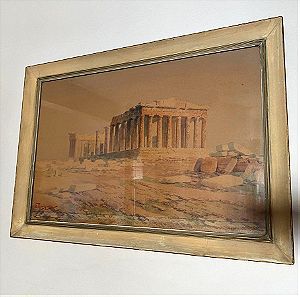 Ελένη Προσαλέντη - Η Ακρόπολη - Αυθεντικός πίνακας ζωγραφικής 60χ40