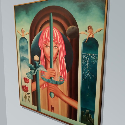 KARMA (1996) Large Oil Painting by Nikos Minas New