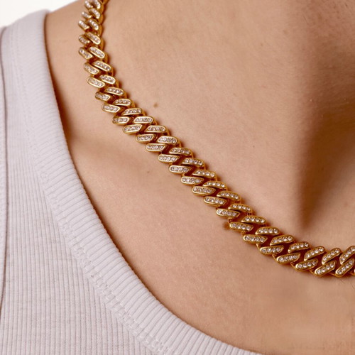 Frozen Cuban Chain 12mm 50cm 18K Gold Used