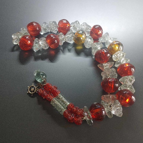 Glass komboloi like new, decorative, 60 cm length