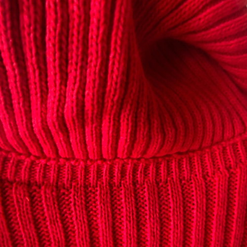 Red ribbed knitted dress used, one size with turtleneck