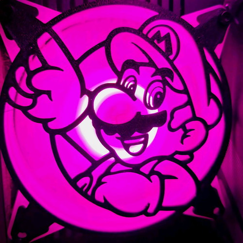 Mario +Luigi+ Bowser+ Kirby fan covers 120mm like new, set of 4