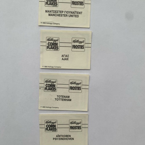 Rare Kellogg's 1993 football stickers set of 4 teams mint condition