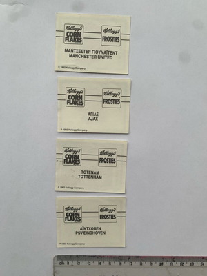 Rare Kellogg's 1993 football stickers set of 4 teams mint condition