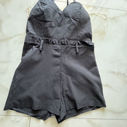 Shorts dress black used, elastic waist, size S