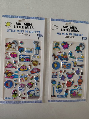 Mr. Men Little Miss Puffy Stickers New, Greek Summer Theme