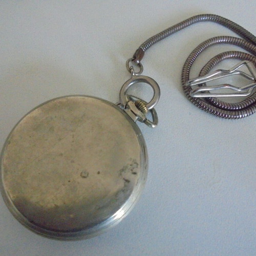 Junghans vintage pocket watch used, men's, beige and silver