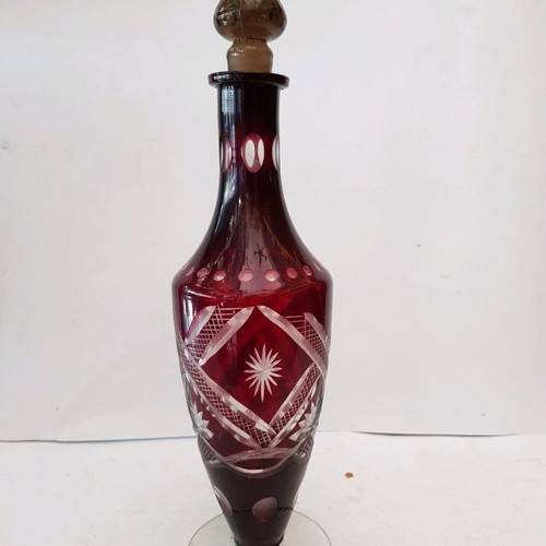 Czech crystal handmade bottle used