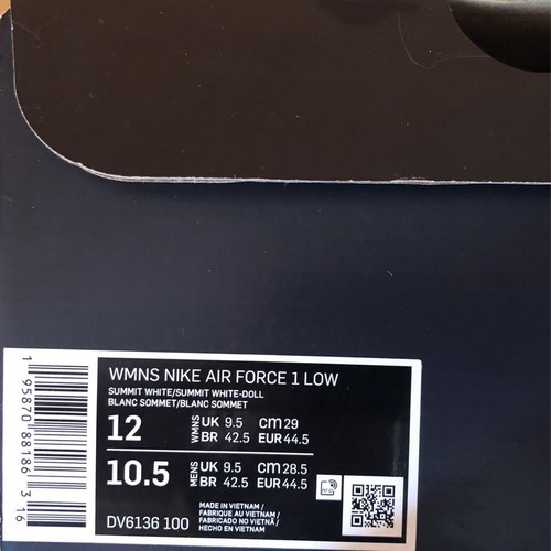 Nike Air Force 1 sports shoes new, size 44.5, white