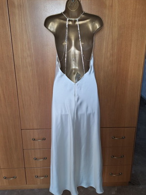 Zara Ivory Satin Diamanté Dress Size Medium New With Tags