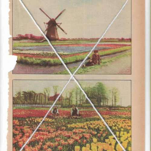 Vintage Michigan and Dutch Landscape Prints used, pack of 2, 1950s