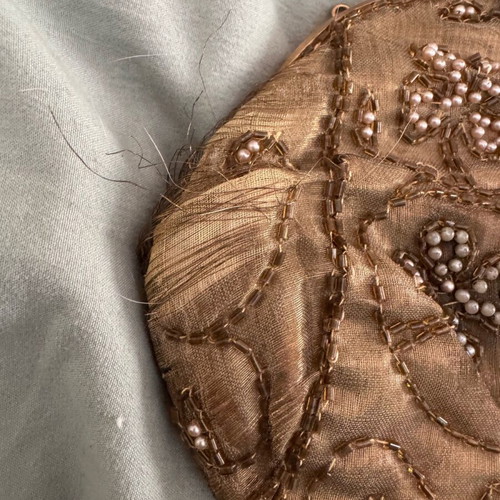 Vintage clutch handbag used gold color